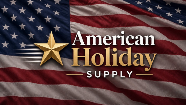 American Holiday Supply logo over flag